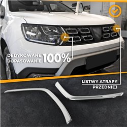 Front grille trims for Dacia Duster 2018-2024 | Stainless steel