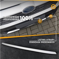 Front bumper grille trim for Toyota RAV4 2019- | Stainless steel