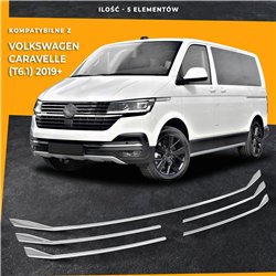 Front bumper grille trims for Volkswagen VW Caravelle 2019-2023