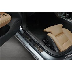 Listwy progowe do Volvo S60 Sedan 4D 2019- Czarny Stal nierdzewna