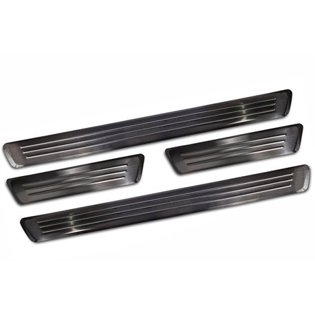 Sill trims for Volvo XC60 II 2017- Black Stainless steel Brushed