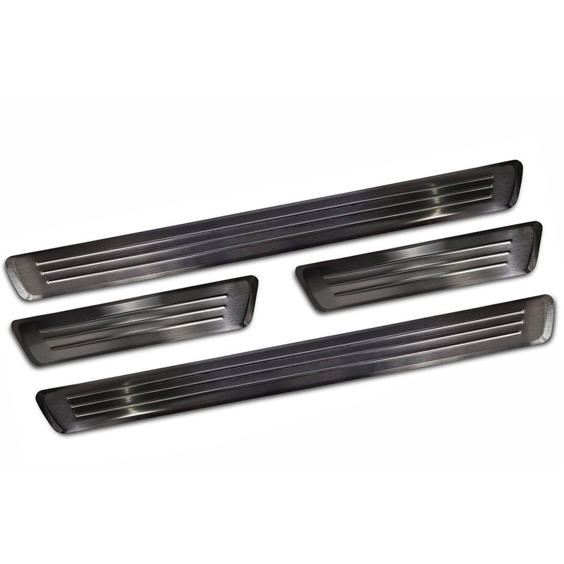 Sill trims for Volvo XC60 II 2017- Black Stainless steel Brushed