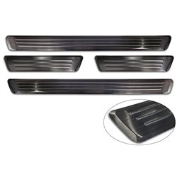 Sill trims for Volvo XC60 II 2017- Black Stainless steel Brushed