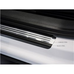 Sill trims for SEAT Ateca I 2016- Black Stainless steel Brushed