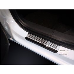 Sill trims for SEAT Ateca I 2016- Black Stainless steel Brushed