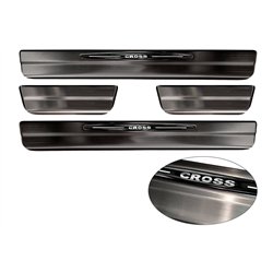Sill trims for Toyota Corolla Cross 2022- Black Stainless steel