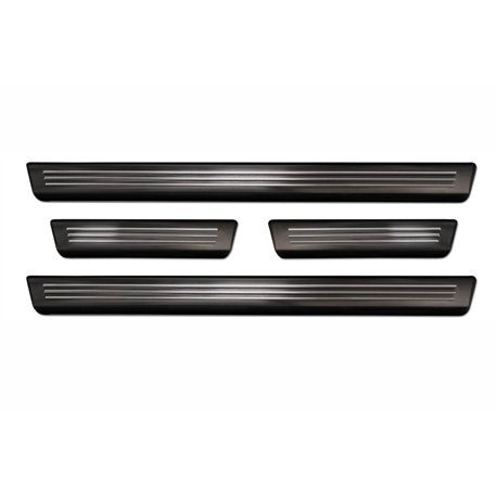 Sill trims for Hyundai Kona 2023- | Black Stainless steel Brushed