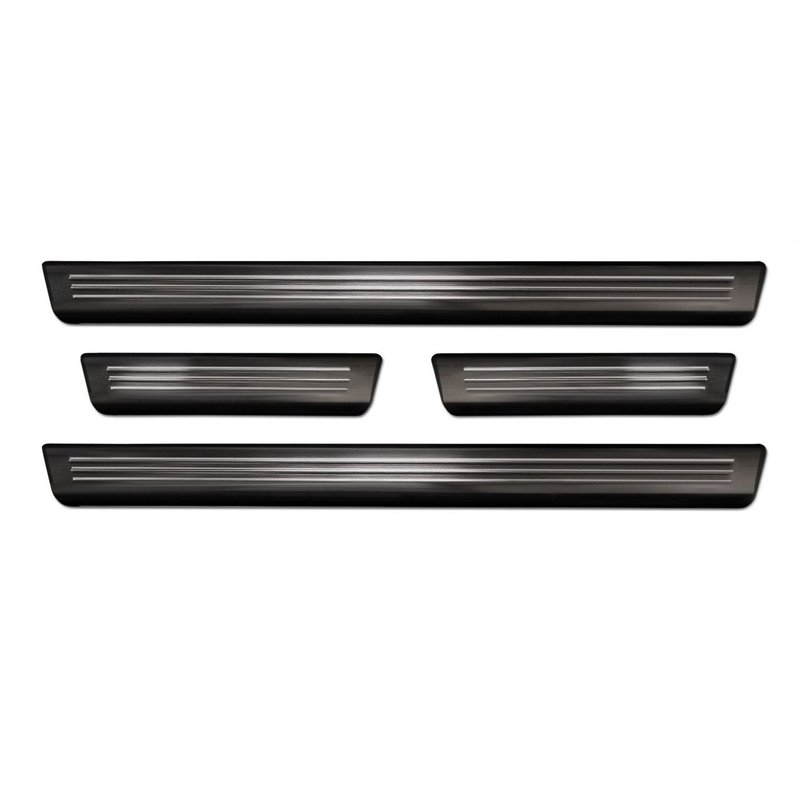 Sill trims for Hyundai Kona 2023- | Black Stainless steel Brushed