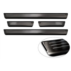 Sill trims for Hyundai Kona 2023- | Black Stainless steel Brushed