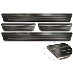 Sill trims for Mazda CX-60 2022- | Black Stainless steel Brushed