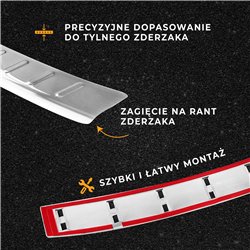 Rear bumper trim for BMW X1 2022- | Silver Stainless steel