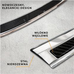 Rear bumper trim for Volvo XC90 2015- Chrome Stainless steel