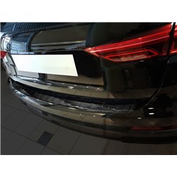 Rear bumper trim for Audi Q3 II 2018- | Black Carbon fiber Shiny