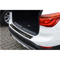 Rear bumper trim for BMW X1 2015-2022 | Black Carbon fiber Shiny