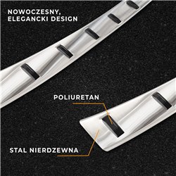 Rear bumper trim for Fiat Scudo 2022- Silver Stainless steel