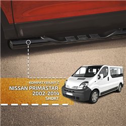 Side bars with steps for Nissan Primastar 2002-2015 Black Steel