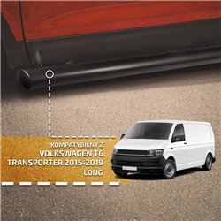 Side bars for Volkswagen VW Transporter 2015-2019 Black Steel