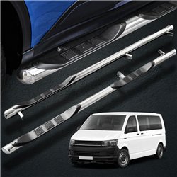 Side bars with steps for Volkswagen VW Multivan 2015-2019 Steel