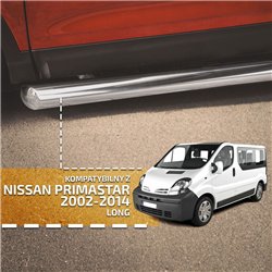 Side bars for Nissan Primastar 2002-2015 Chrome Steel Polished