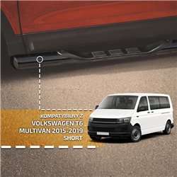 Side bars with steps for Volkswagen VW Multivan 2015-2019 Steel
