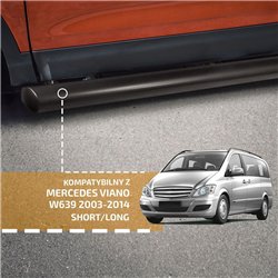 Side bars for Mercedes Viano 2003-2014 Black Steel Powder-coated