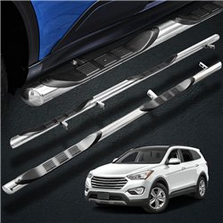Side bars with steps for Hyundai Santa Fe 2012-2018 | Steel