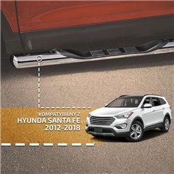 Side bars with steps for Hyundai Santa Fe 2012-2018 | Steel