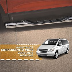 Side bars with steps for Mercedes Vito 2003-2014 Chrome Steel