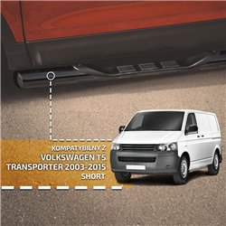 Side bars with steps for Volkswagen VW Transporter 2003-2015