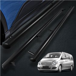 Side bars for Mercedes Viano 2003-2014 Black Steel Powder-coated