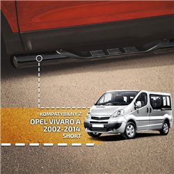 Side bars with steps for Opel Vivaro 2001-2014 Black Steel