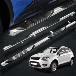 Side bars with steps for Ford Kuga 2008-2012 Chrome Steel