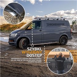 Side bars with steps for Toyota Hilux 4D 2016- Chrome Steel