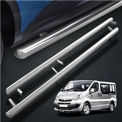 Side bars for Opel Vivaro 2001-2014 BB004 Chrome Steel Polished