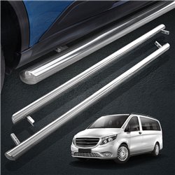 Orurowanie boczne do Mercedes Vito 2014- Chrom Stal Polerowane