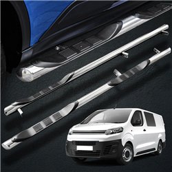 Side bars with steps for Citroen Jumpy 2016- | Chrome Steel