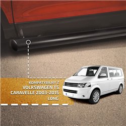 Side bars for Volkswagen VW Caravelle 2003-2015 Black Steel