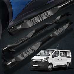 Side bars with steps for Opel Vivaro 2014-2019 Black Steel