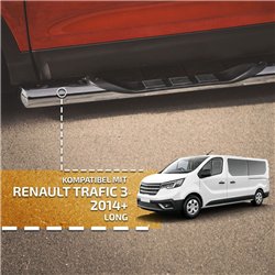 Side bars with steps for Renault Trafic 2014- Chrome Steel