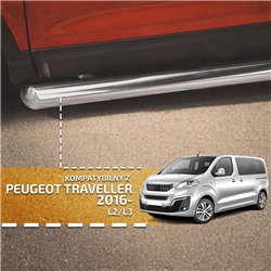 Side bars with steps for Peugeot Traveller 2016- | Chrome Steel