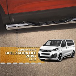 Side bars with steps for Opel Zafira Life 2019- | Chrome Steel