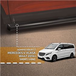 Side bars for Mercedes V-Class 2014- Black Steel Powder-coated