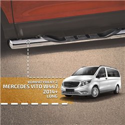 Orurowanie boczne ze stopniami do Mercedes Vito 2014- Chrom Stal