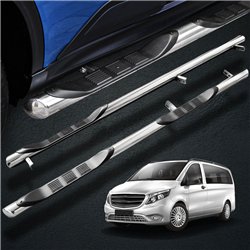 Orurowanie boczne ze stopniami do Mercedes Vito 2014- Chrom Stal