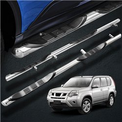 Side bars with steps for Nissan X-Trail 2007-2014 | Chrome Steel