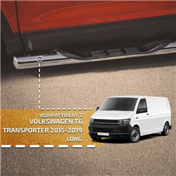 Side bars with steps for Volkswagen VW Transporter 2015-2019