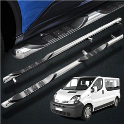 Side bars with steps for Nissan Primastar 2002-2015 Chrome Steel