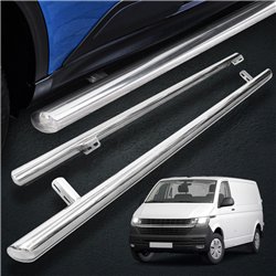 Side bars for Volkswagen VW Transporter 2019-2023 Chrome Steel