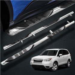 Side bars with steps for Subaru Forester 2013-2020 | Chrome Steel