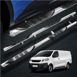 Side bars with steps for Peugeot Expert 2016- | Chrome Steel